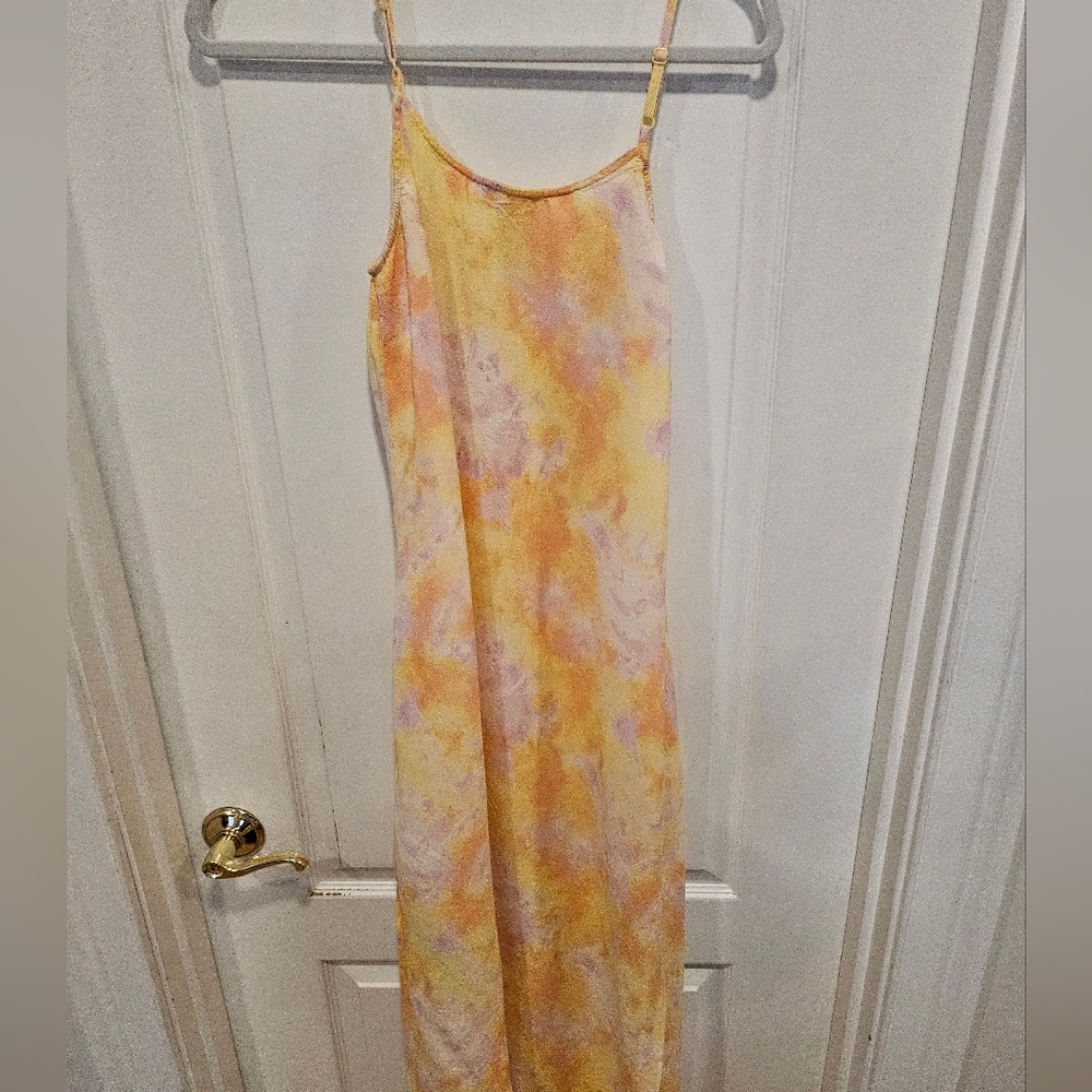 Style & Co Yellow and Pink Tie-Dye Maxi Dress Size M - Picture 8 of 11